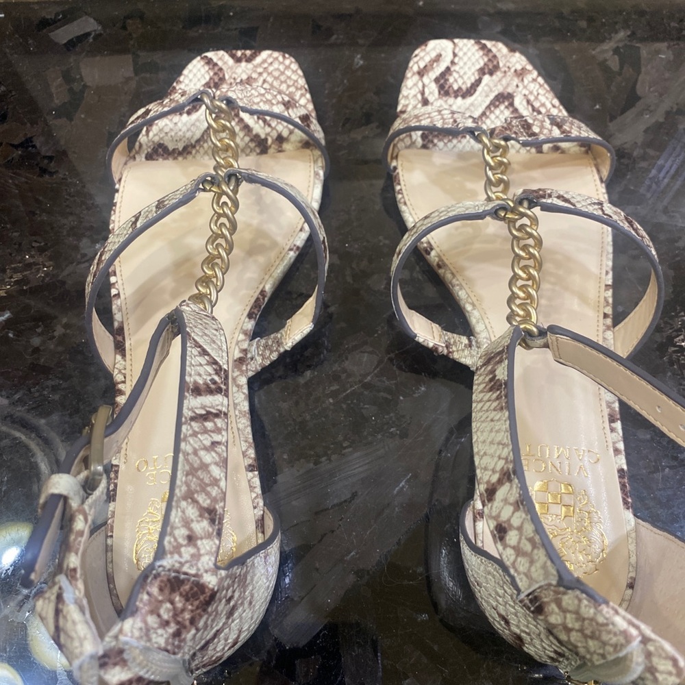 Vince Camuto-Sereney- Oatmeal Multi Snake Sandal 9 1/2M